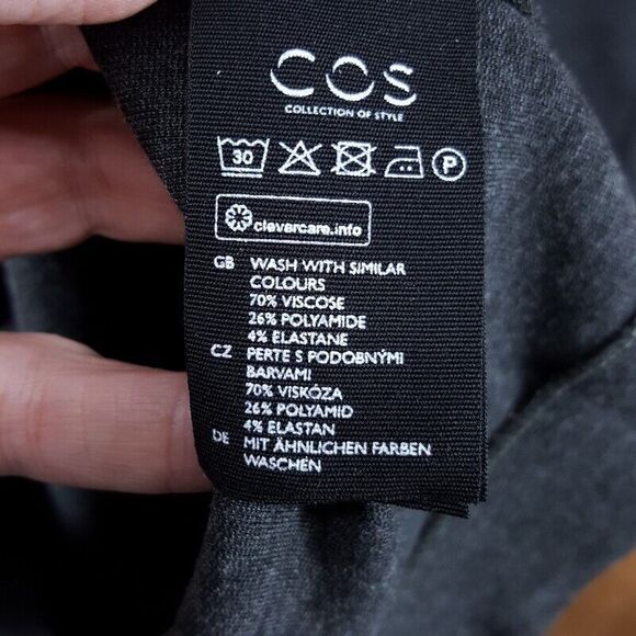 COS Dress Womens Size 42 Gray Midi Sheath Ponte Stretch Dolman Sleeve US 12 - Picture 4 of 9